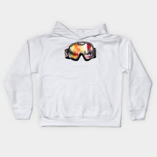 Black Skiing Goggles Kids Hoodie